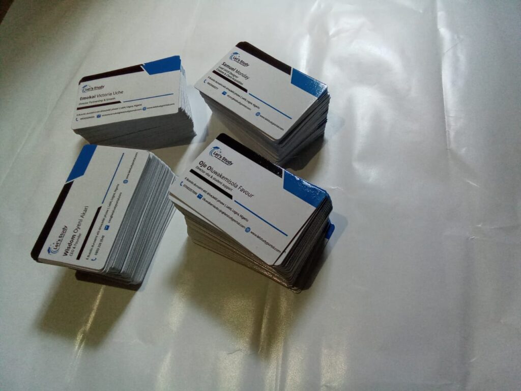 Printed Business Card in Lekki Ajah Lagos